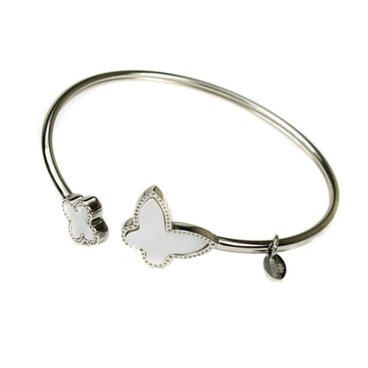 Festina Stainless Steel and Mother Of Pearl Butterfly Bangle