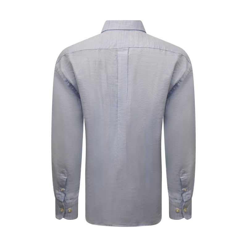Fynch-Hatton Textile Men's Long Sleeve Shirt Crystal Blue 