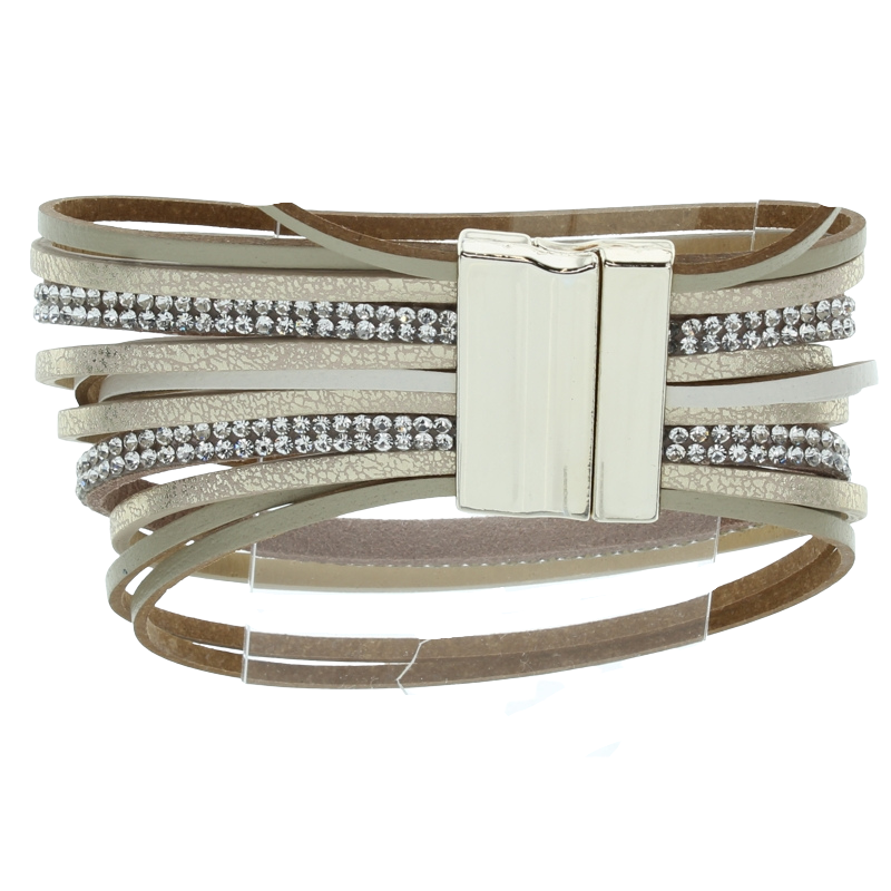 Belle & Beau Leather Studded Wrap Bracelet Set