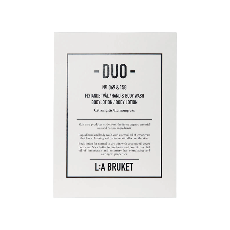 L:A Bruket Duo No 069 Flytande Tval Hand & Body Wash & No 158 Lemongrass Body Lotion 190ml Each
