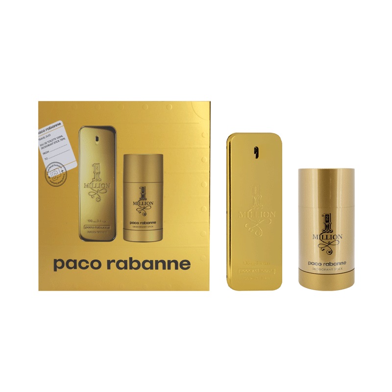Paco Rabanne 1 Million 100ml Eau De Toilette + 75ml Deodorant Stick Set