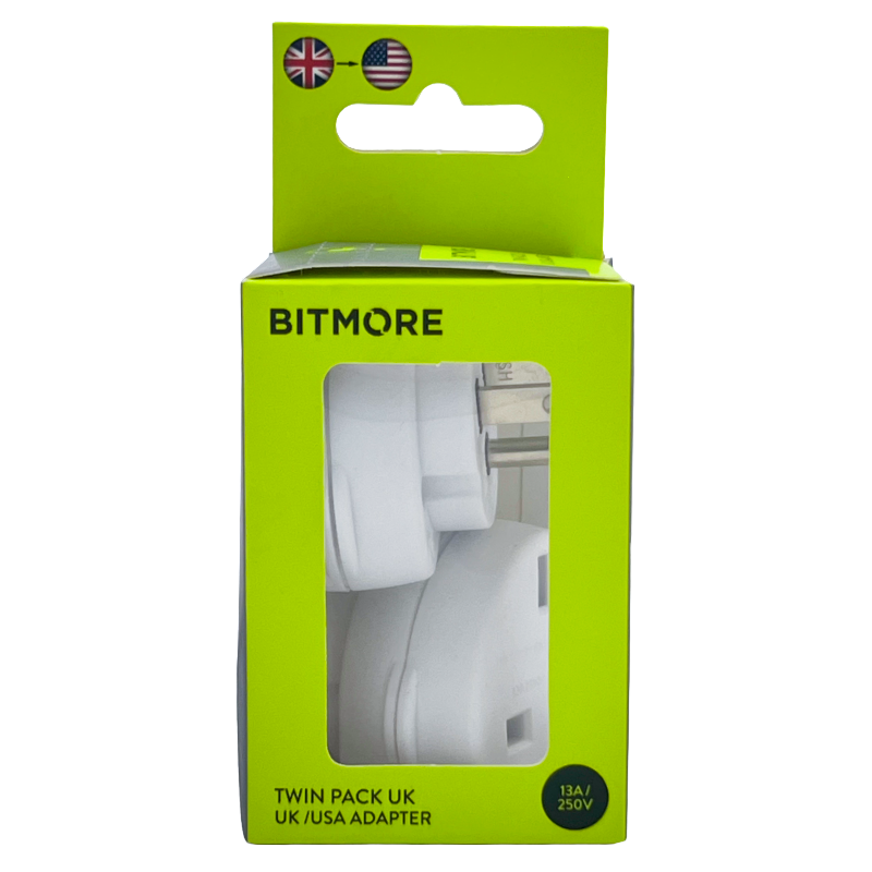 Bitmore Twin Pack UK/USA Plug Adaptor