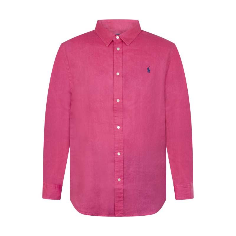 Ralph Lauren Women's Polo Relaxed Fit Linen Shirt Pink