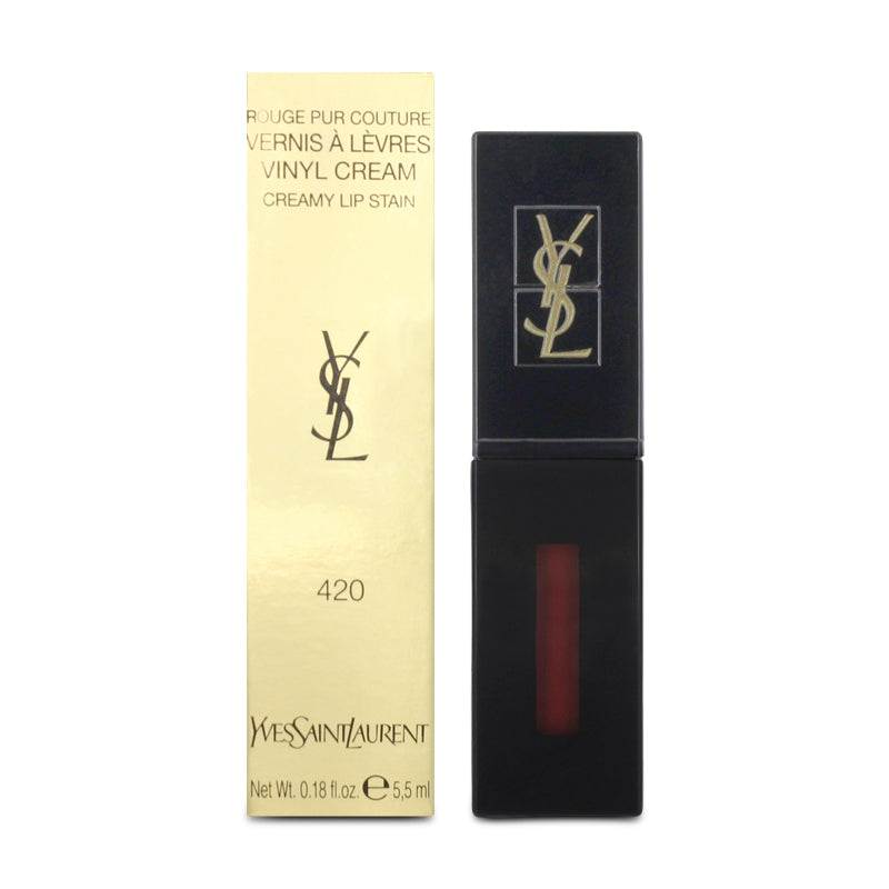 YSL Vernis Vinyl Lip Stain Red 420 Chili Vibration (Blemished Box)