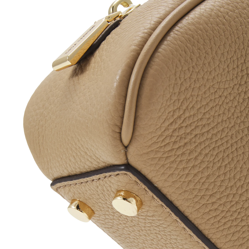 Michael Kors Lulu Small Leather Handle Satchel Bag Camel