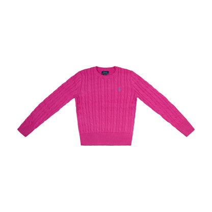 Ralph Lauren Polo Cable Knit Cotton Girls Jumper Pink