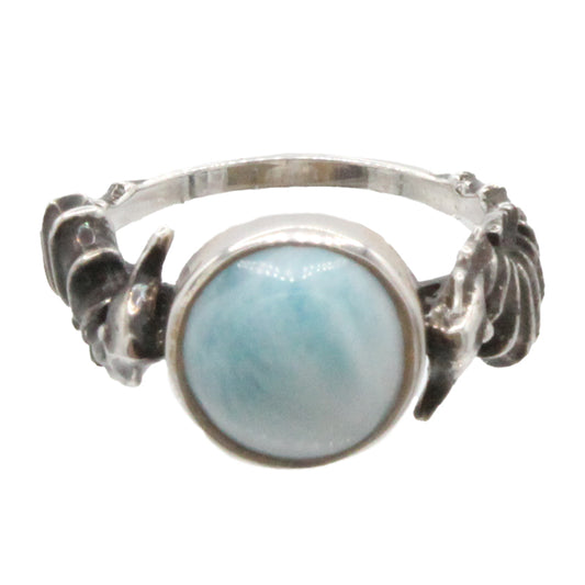 Marahlago Seahorse Ring Larimar Sterling Silver Size 8