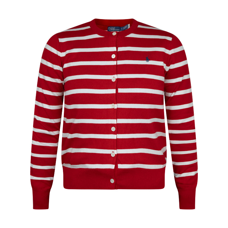 Ralph Lauren Polo Striped Cardigan Red & White