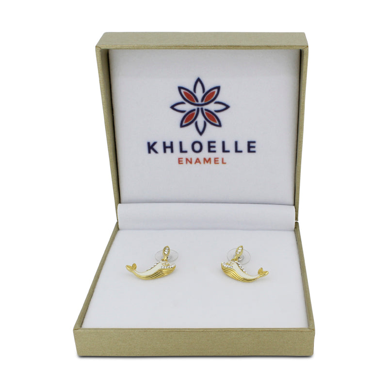 Khloelle Silver And Gold Whale Earrings LC0070840