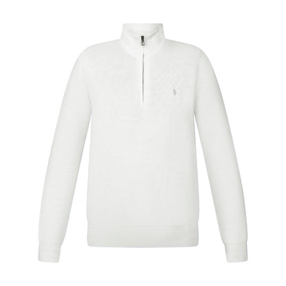 Ralph Lauren Mesh-Knit Cotton Quarter-Zip Jumper White