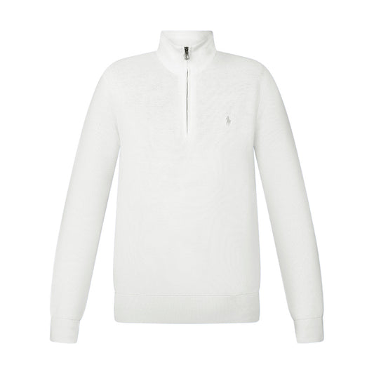 Ralph Lauren Mesh-Knit Cotton Quarter-Zip Jumper White