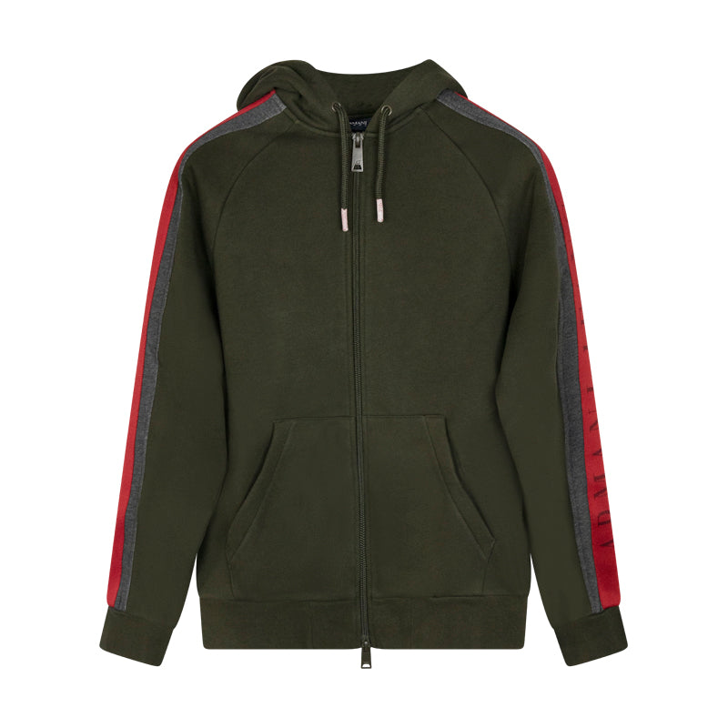 Armani Men's Green & Red Zipped Sweatshirt