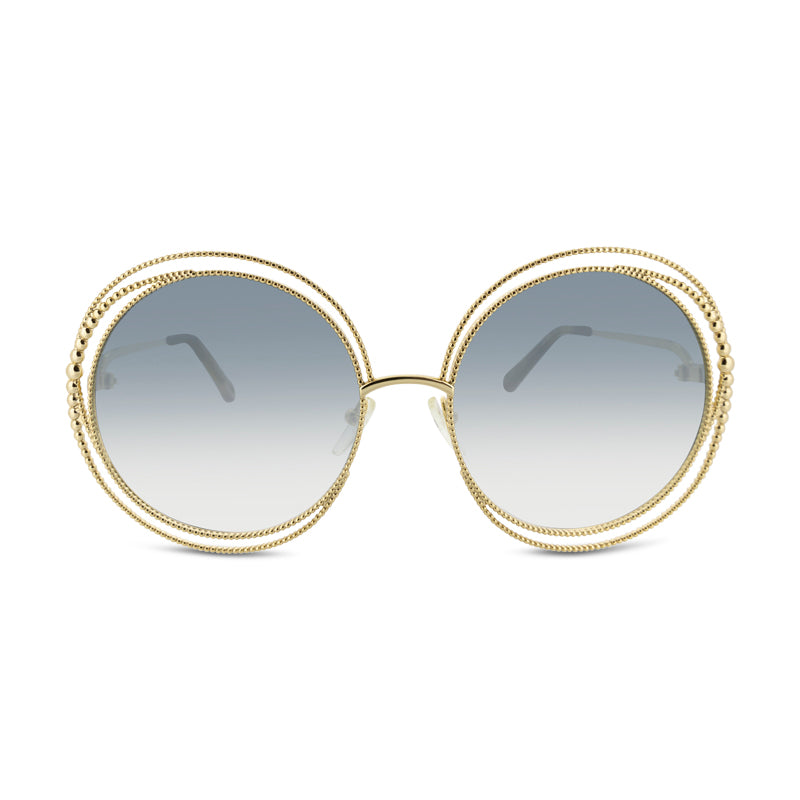 Chloe Gold Metal Frame Round Sunglasses CE114SC 838