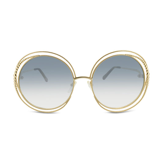 Chloe Gold Metal Frame Round Sunglasses CE114SC 838
