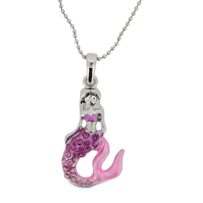 Rhinestone Mermaid Necklace By Cool Jewels - Choose Colour