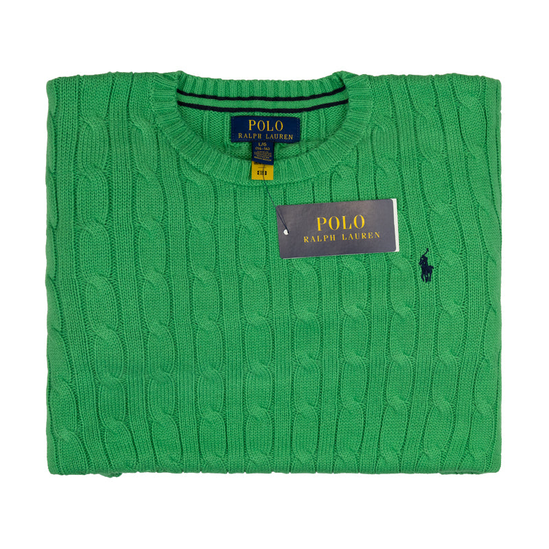 Ralph Lauren Polo Cable-Knit Cotton Jumper Green