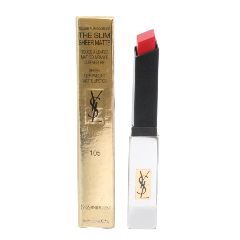 YSL The Slim Sheer Matte Lightweight Matte Lipstick 105 Red Uncovered