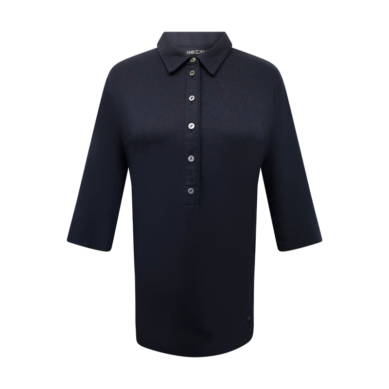 Marc Cain Women's Polo Shirt Midnight Blue 