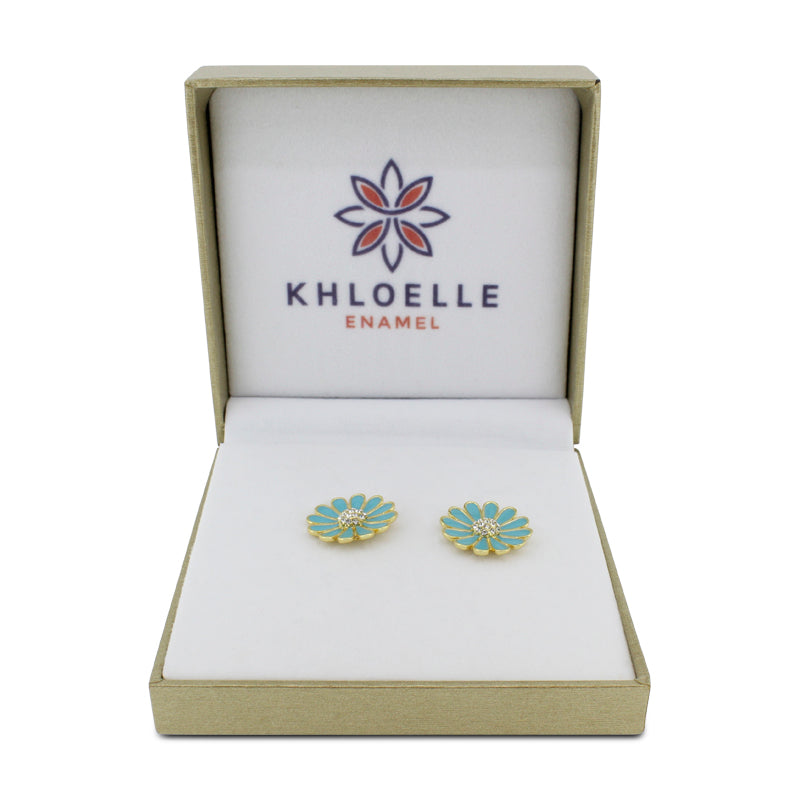 Khloelle LIght Blue Daisy Earings LC0070863