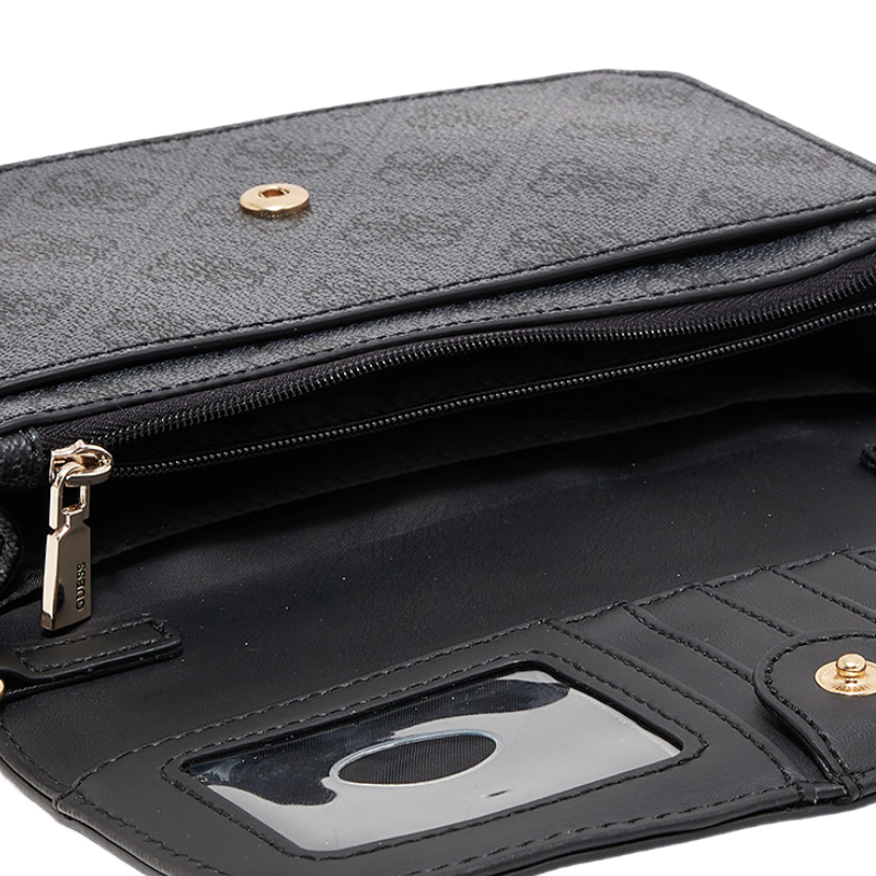 Guess Noelle Mini Cross Body Bag Coal Logo Women's