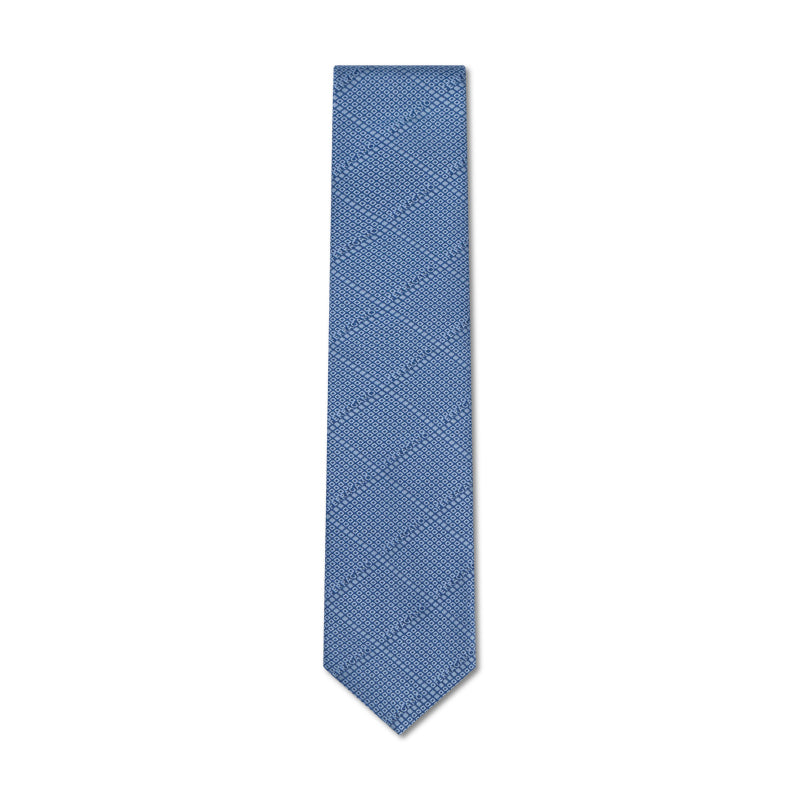Salvatore Ferragamo Logo Pattern Print Tie Blue