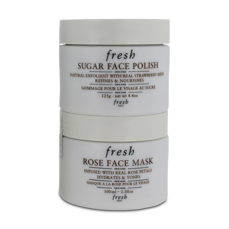 Fresh 125g Sugar Face Polish & 100ml Rose Face Mask (Clearance)