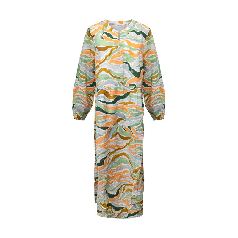 Tom Tailor Women's Colourful Wavy Design Maxi Dress 