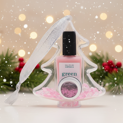 Manucurist Green Hortencia Ready To Party Nail Polish Stocking Filler Christmas Tree Bauble