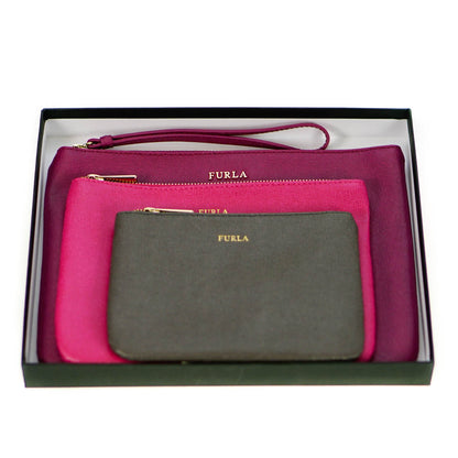 Furla Bags Leather Clutch Bag & Purse Set Of 3 (Blemished Box)