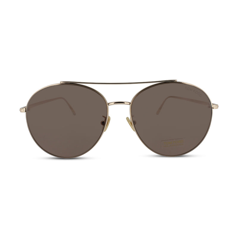 Tom Ford Cleo FT0757-D 28Y Rose Gold Sunglasses (Ex Display)