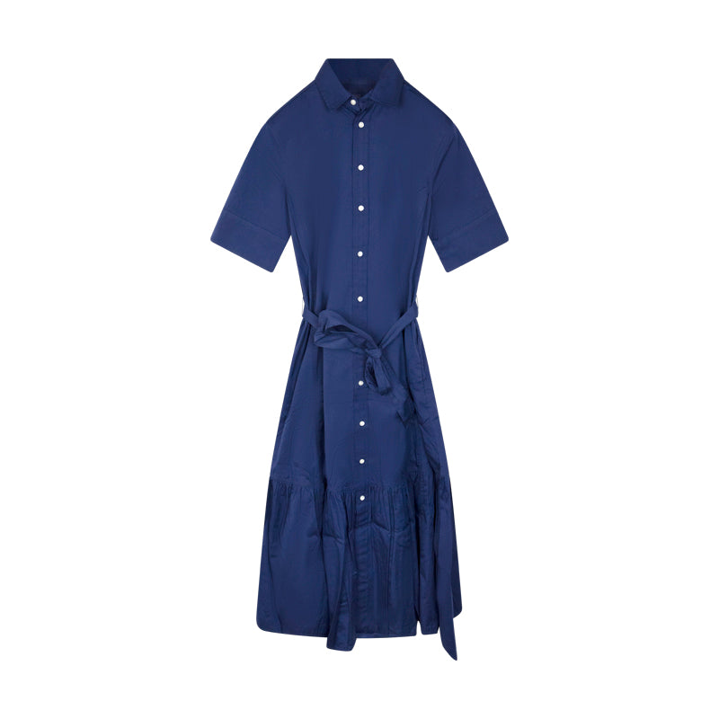 Ralph Lauren Women's Tiered Cotton Shirt Dress Blue