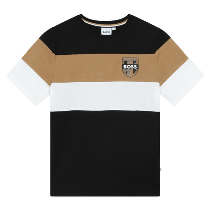 BOSS Boys Stripe Cotton T-Shirt | 100% Cotton
