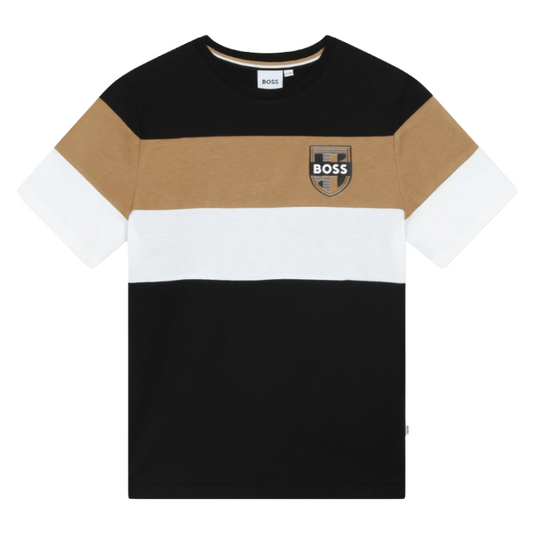 BOSS Boys Stripe Cotton T-Shirt | 100% Cotton