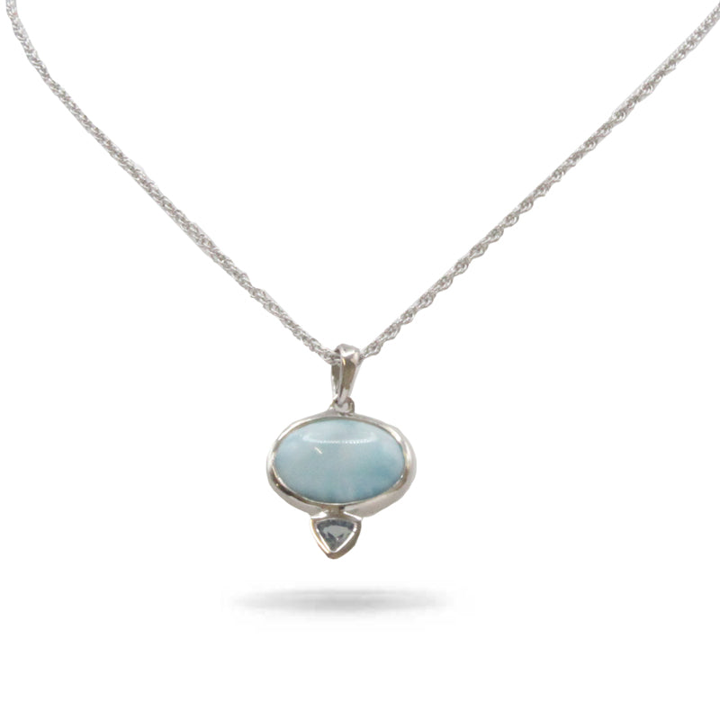 Marahlago Larimar Naples Sterling Silver Necklace 