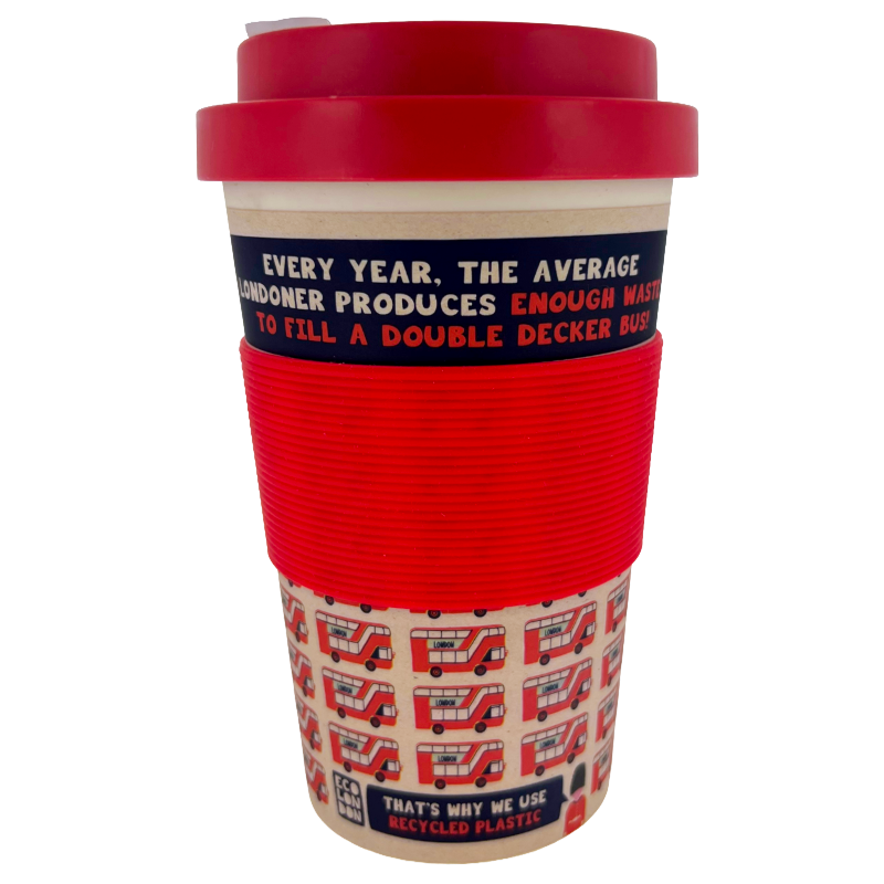Milly Green Eco London Buses Travel Mug 400ml