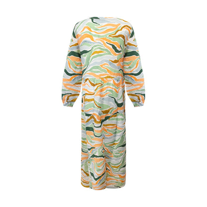 Tom Tailor Women's Colourful Wavy Design Maxi Dress 
