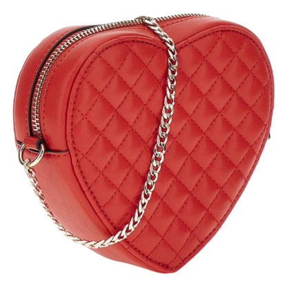 Guess Raine Quilted Mini Red Heart Hand Bag 