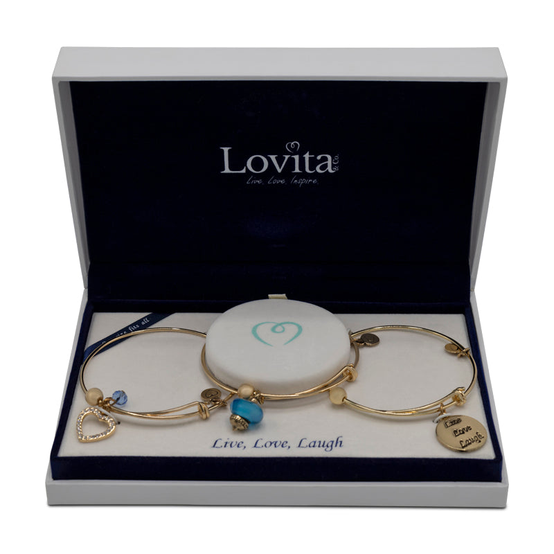 Lovita Gold Bangle Live, Love, Laugh