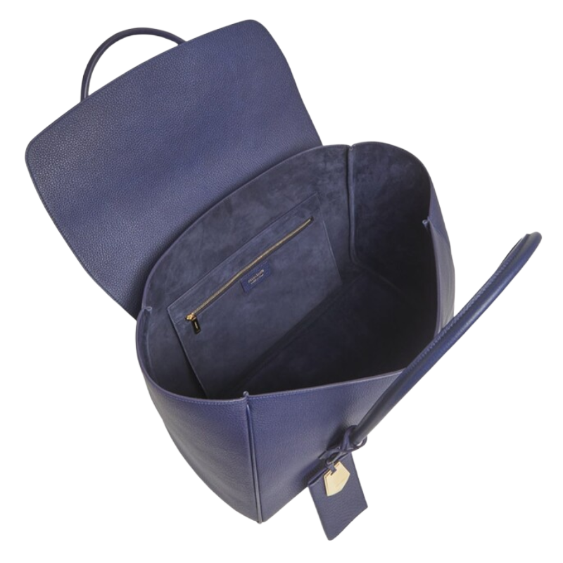 Salvatore Ferragamo Firenze Large Leather Tote Bag Navy Blue