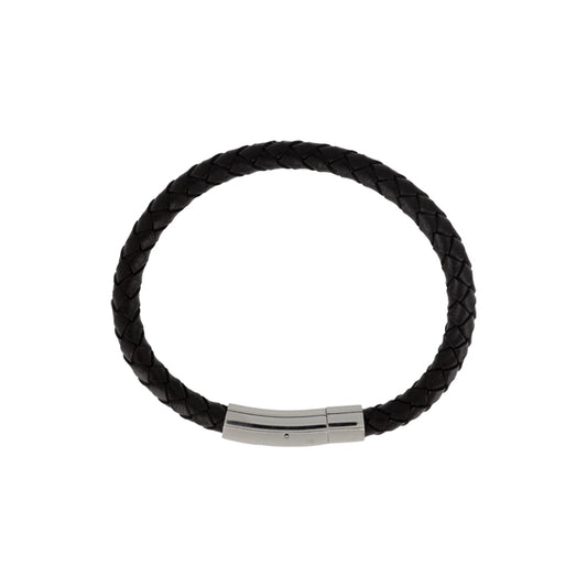 Dukes Men's Black Leather Bracelet TR670