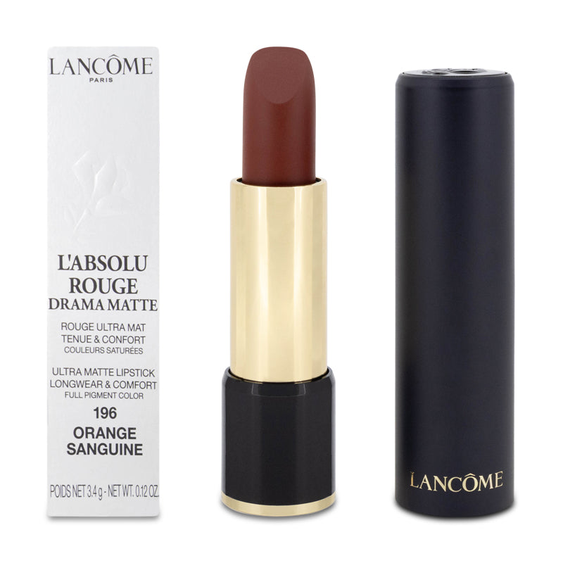 Lancome L'Absolu Rouge Lipstick 196 Orange Sanguine (Blemished Box)