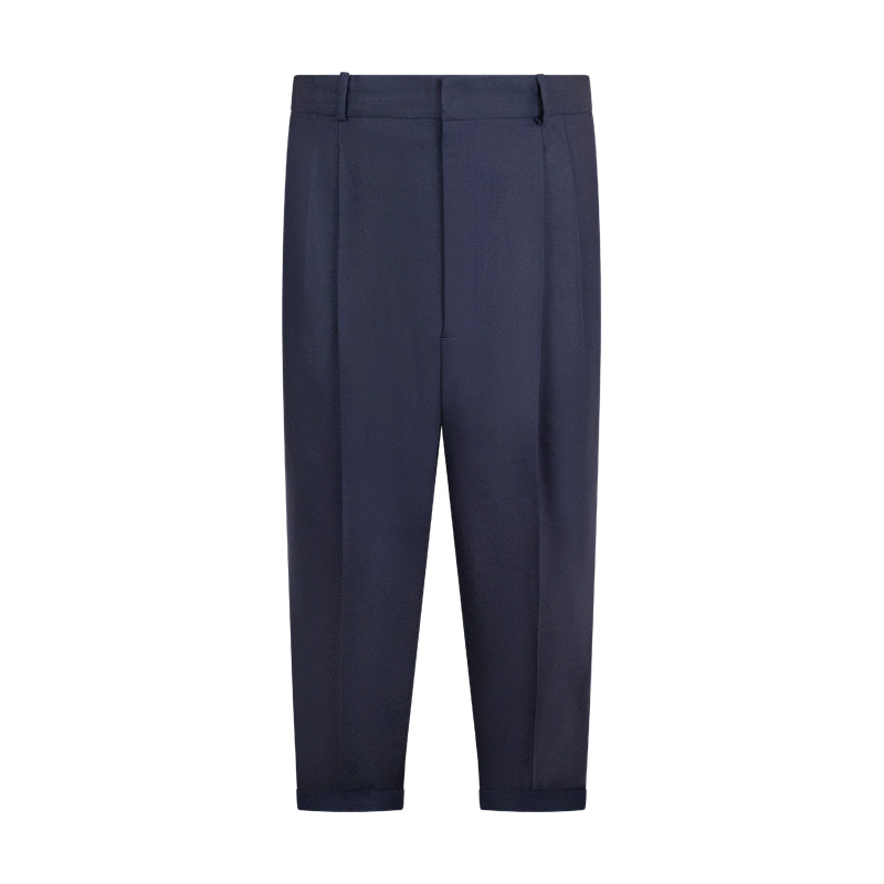 Ralph Lauren Polo Stretch Wool Straight Leg Trousers Navy Women's