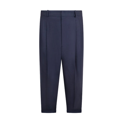 Ralph Lauren Polo Stretch Wool Straight Leg Trousers Navy Women's