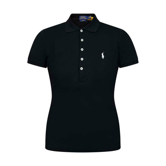 Ralph Lauren Polo Slim Fit Polo Shirt Black Women's