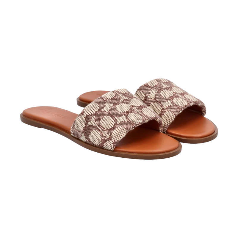 Coach Holly Quilted Leather Sandal Cocoa/Amber Brown