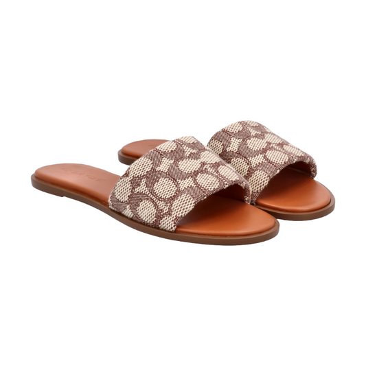 Coach Holly Quilted Leather Sandal Cocoa/Amber Brown