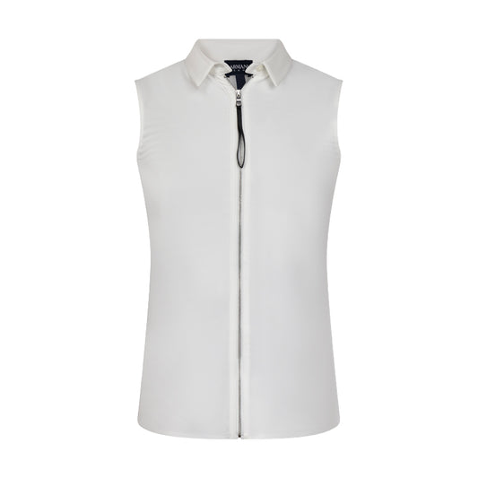 Armani Jeans Women's White Sleeveless Zip Shirt