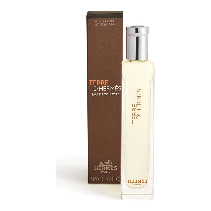 Hermès Terre D'Hermès 15ml Eau De Toilette (Blemished Box) with packaging on pure white background