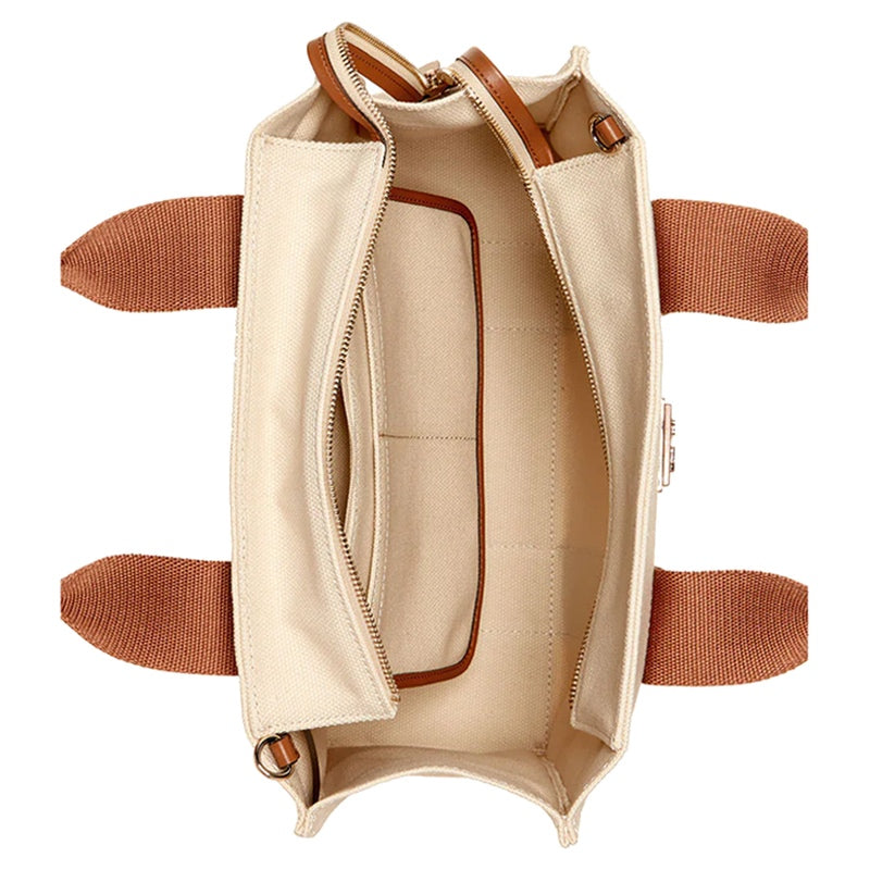 Guess Canvas Small Tote Bag Natural & Cognac – view 4