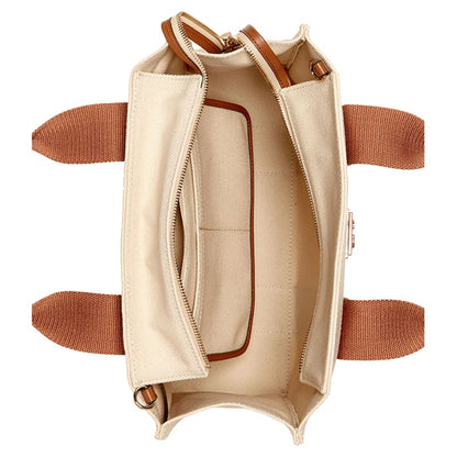 Guess Canvas Small Tote Bag Natural & Cognac – view 4